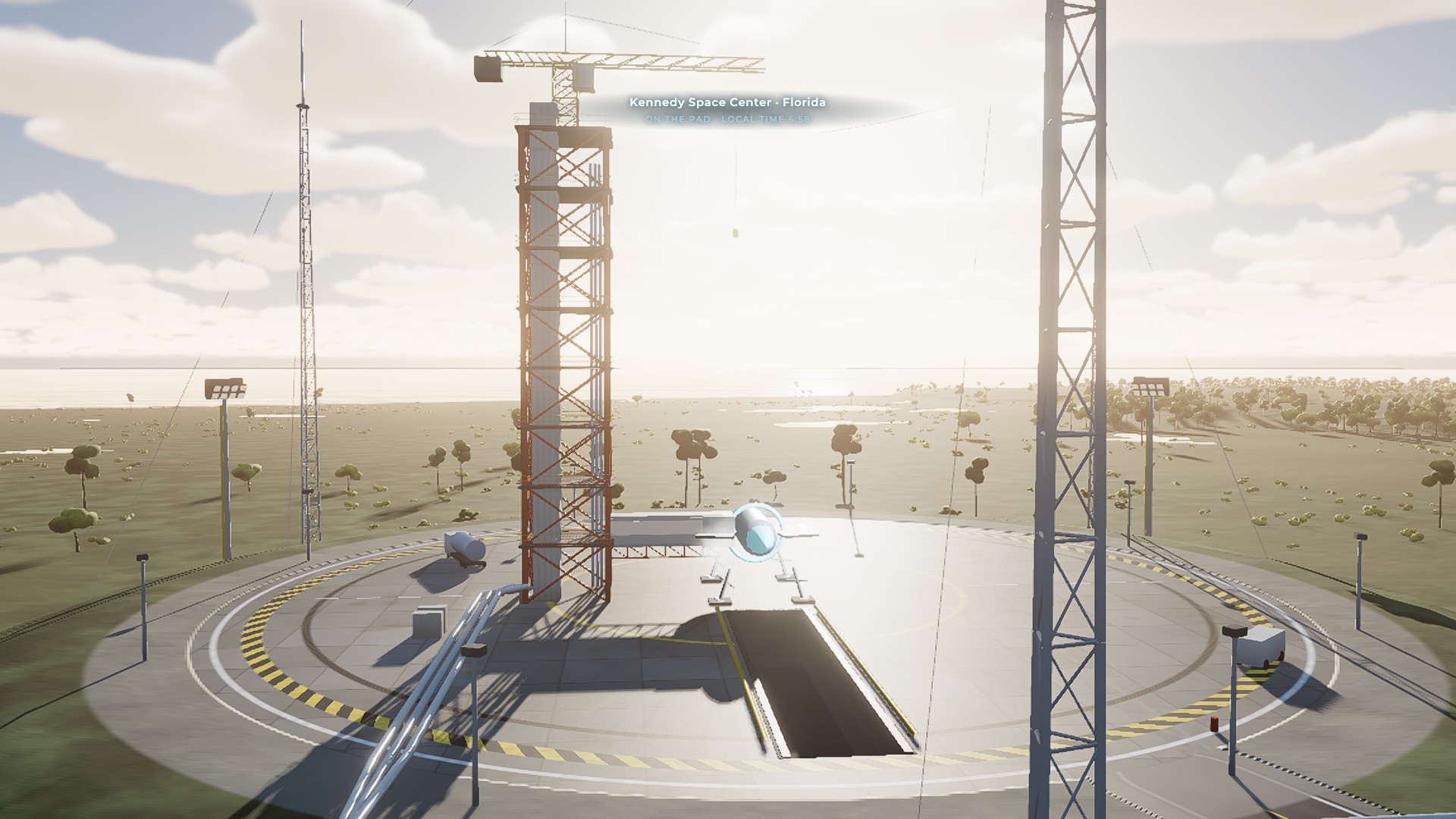 The ship on the pad before take-off
