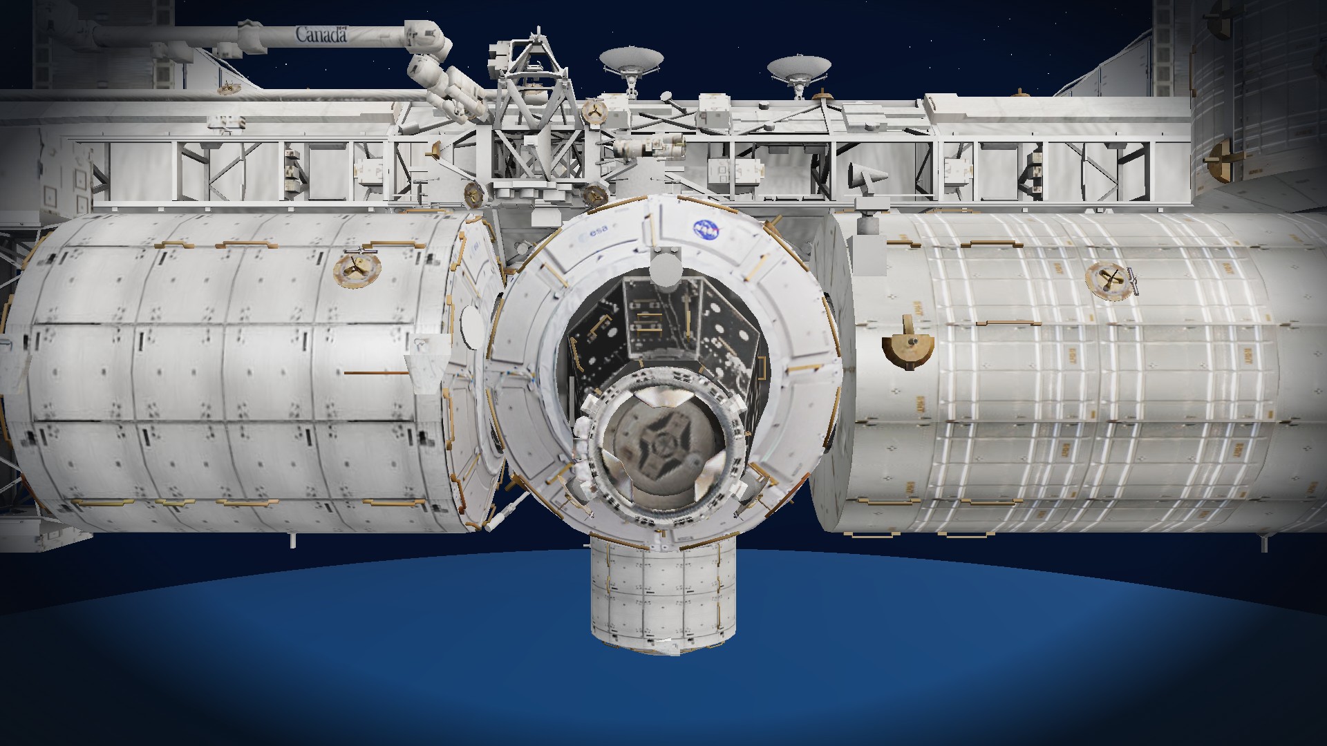 Lined up on the ISS docking port