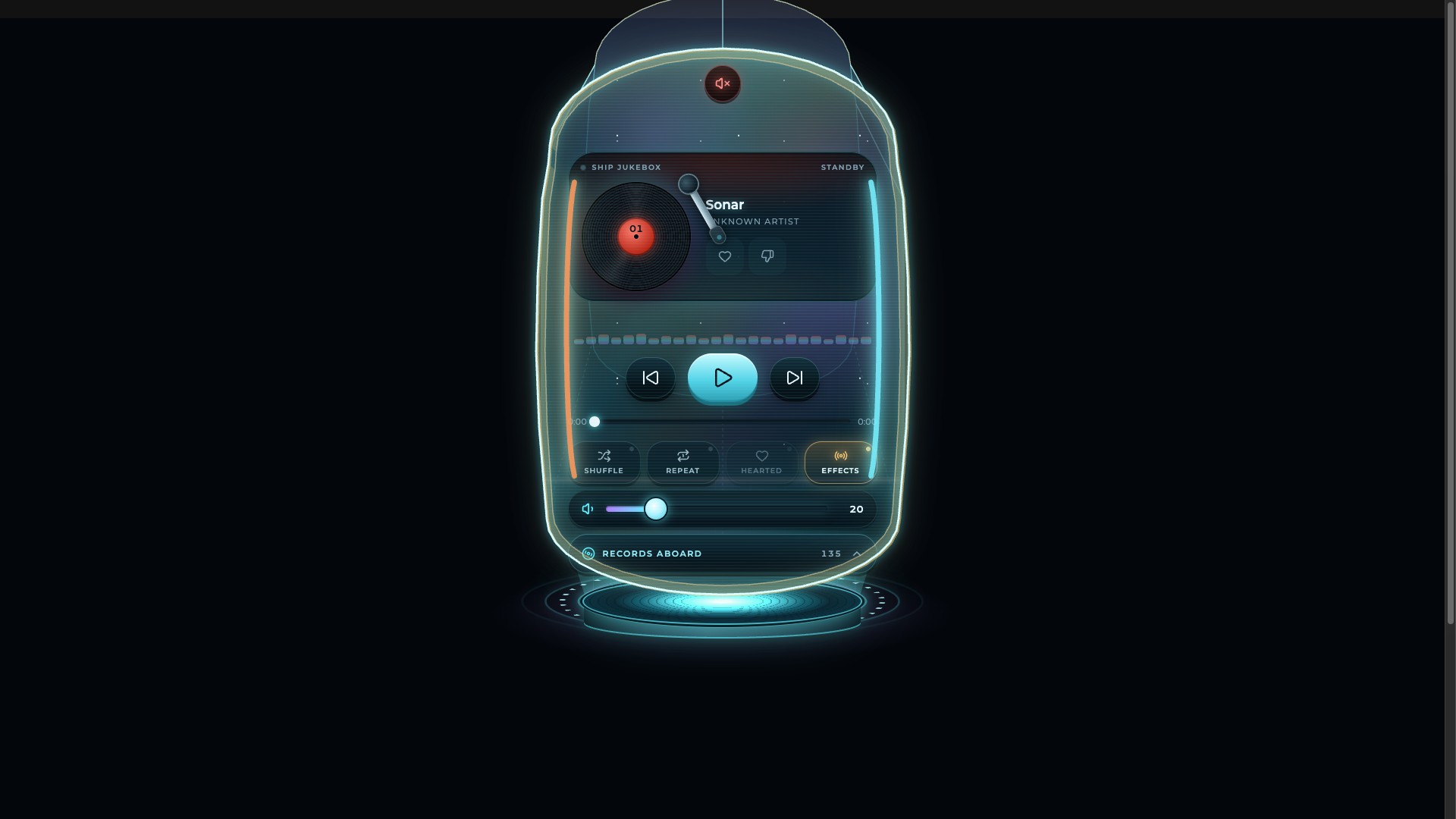 The neon jukebox in the cabin